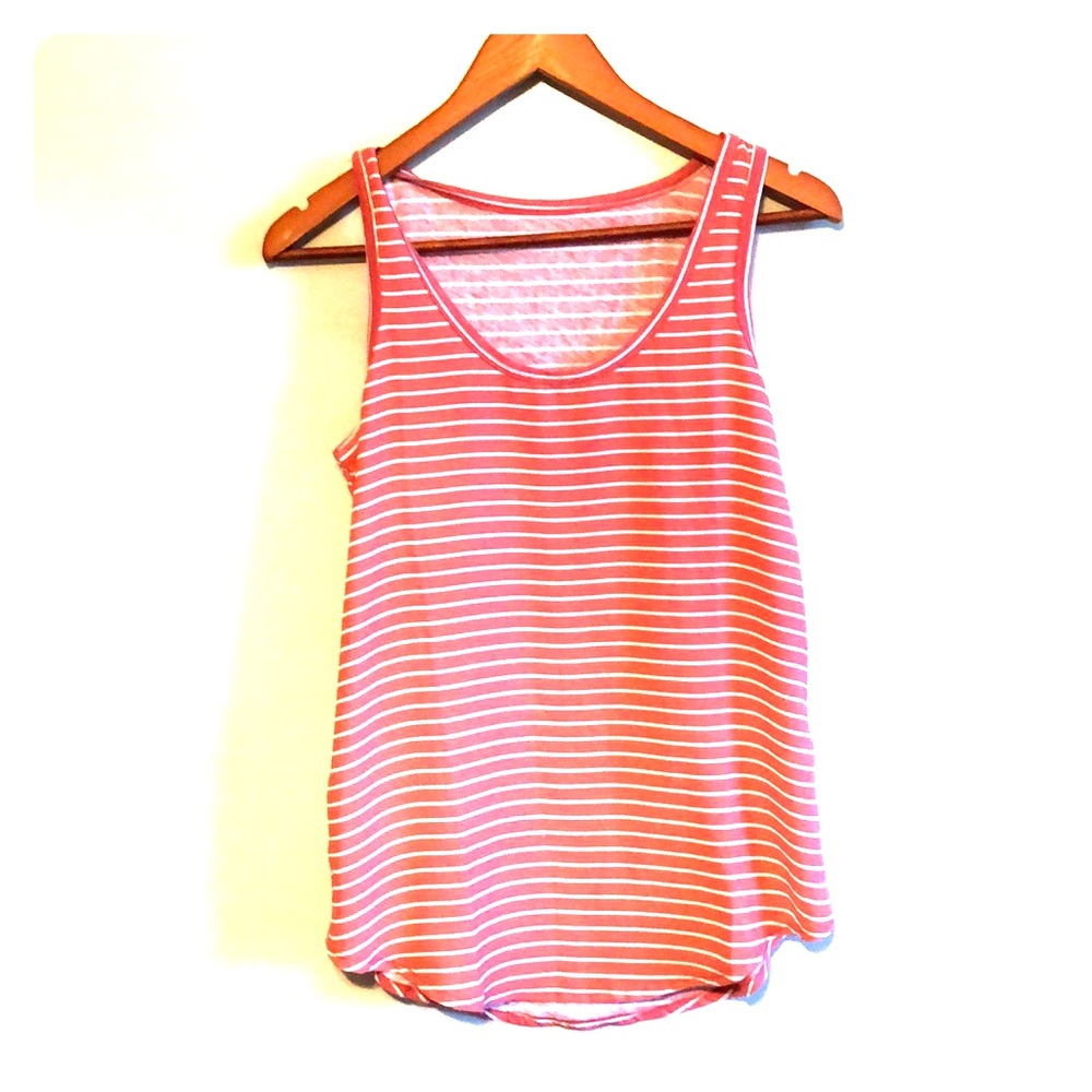 Loft pink striped tank